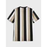 Men Letter Graphic Striped Tee