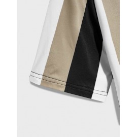 Men Letter Graphic Striped Tee