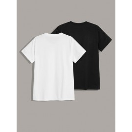 Men 2pcs Round Neck Tee