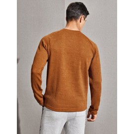 Men Raglan Sleeve Rib-knit Tee