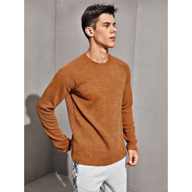 Men Raglan Sleeve Rib-knit Tee