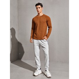 Men Raglan Sleeve Rib-knit Tee