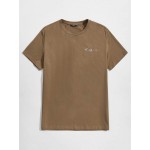 Men Letter Embroidery Top
