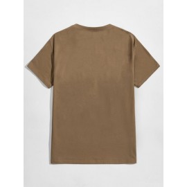 Men Letter Embroidery Top