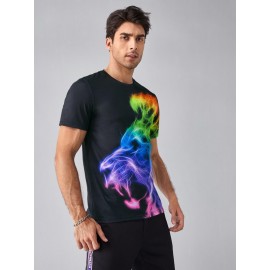 Men Reflective Animal Print Tee