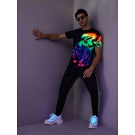 Men Reflective Animal Print Tee