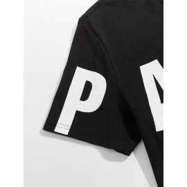 Men Letter Graphic Tee
