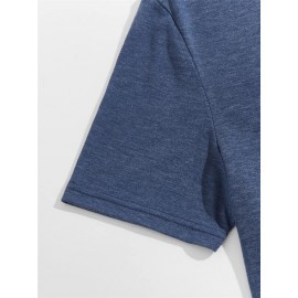 Men Button Detail Solid Tee