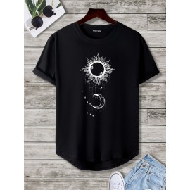 Men Moon And Sun Print Tee