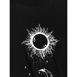 Men Moon And Sun Print Tee