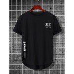 Men Letter Graphic High Low Tee