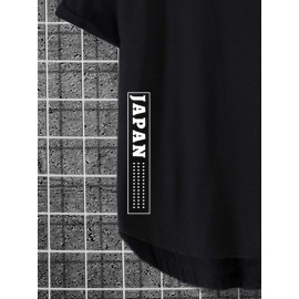Men Letter Graphic High Low Tee