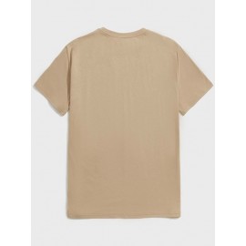 Men Slogan & Floral Print Tee