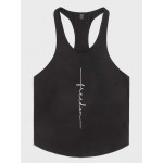 Men Drop Shoulder Letter Pattern Tank