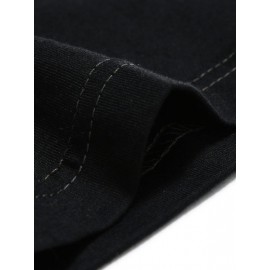 Men Colorblock Letter Graphic Hooded Tee