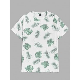 Men Tropical Print Tee