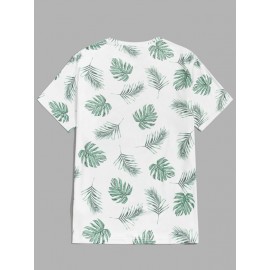 Men Tropical Print Tee