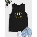 Men Cartoon Face Print Tank Top