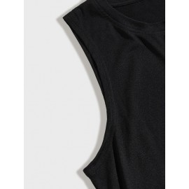Men Cartoon Face Print Tank Top