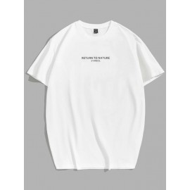 Men Letter Graphic Round Neck Tee