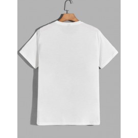 Men Letter and Cat Print Top