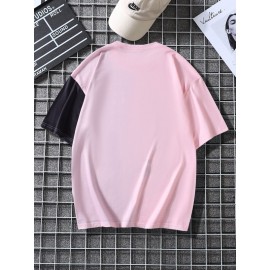 Men  & Letter Graphic Two Tone Tee