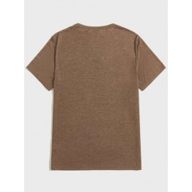 Men 2pcs Button Half Placket T-Shirt