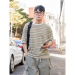 Men Drop Shoulder Striped Tee