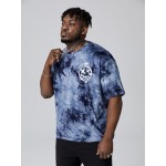 Extended Sizes Men Tie Dye Cartoon Graphic Tee