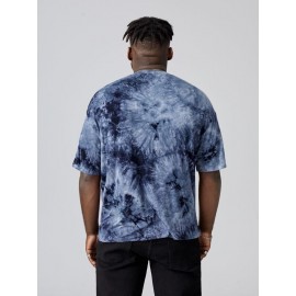 Extended Sizes Men Tie Dye Cartoon Graphic Tee