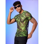 Men Graphic Print Sheer T-Shirt