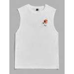 Men Tropical & Sun Print Tank Top
