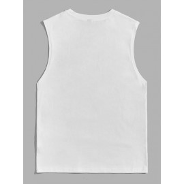 Men Tropical & Sun Print Tank Top