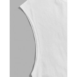 Men Tropical & Sun Print Tank Top
