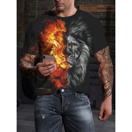 Men Color Block Animal Print Tee