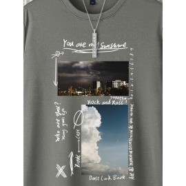 Men Cloud & Slogan Graphic Tee