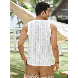 Men Solid Mesh Tank Top
