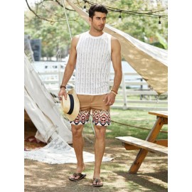 Men Solid Mesh Tank Top