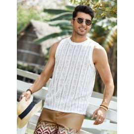 Men Solid Mesh Tank Top