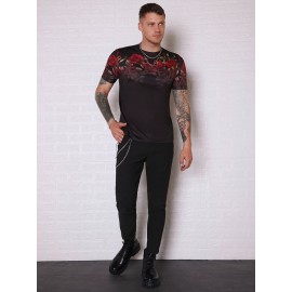 Men Rose Print Tee
