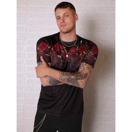 Men Rose Print Tee