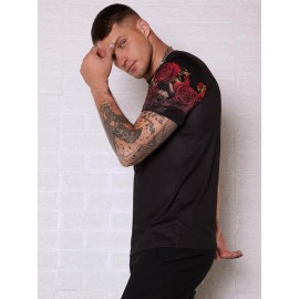 Men Rose Print Tee