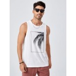 Men Tropical Print Tank