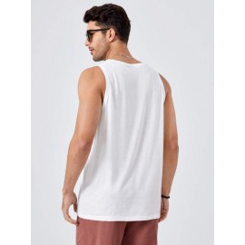 Men Tropical Print Tank