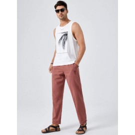 Men Tropical Print Tank