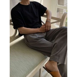Men Solid Drop Shoulder Tee