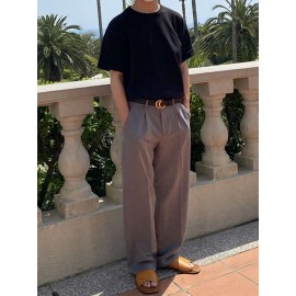 Men Solid Drop Shoulder Tee