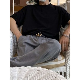 Men Solid Drop Shoulder Tee