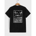 Men Crane and Graphic Print Top