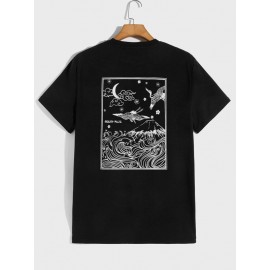 Men Crane and Graphic Print Top